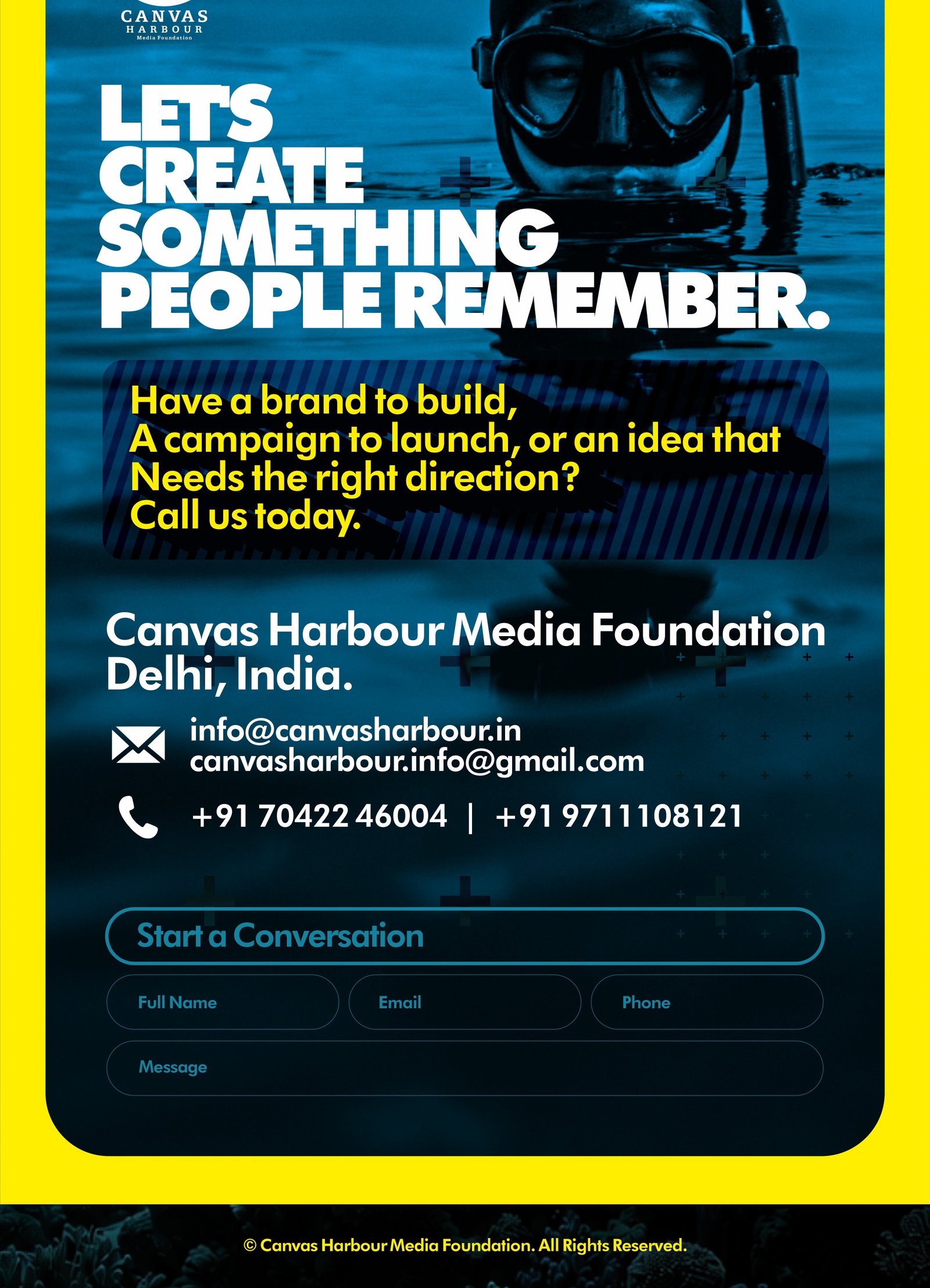 Let's create something people remember contact section